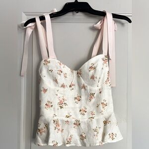 Reformation Linen Peplum Top, Size 4